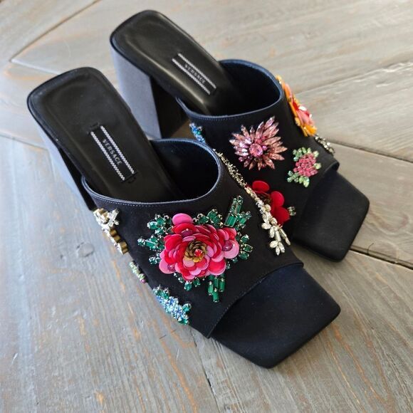 Verace Embellished Black Women's Heels size 40 new - Picture 2 of 12